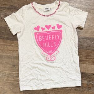 Lola + The Boys White and Pink Beverly Hills Tee